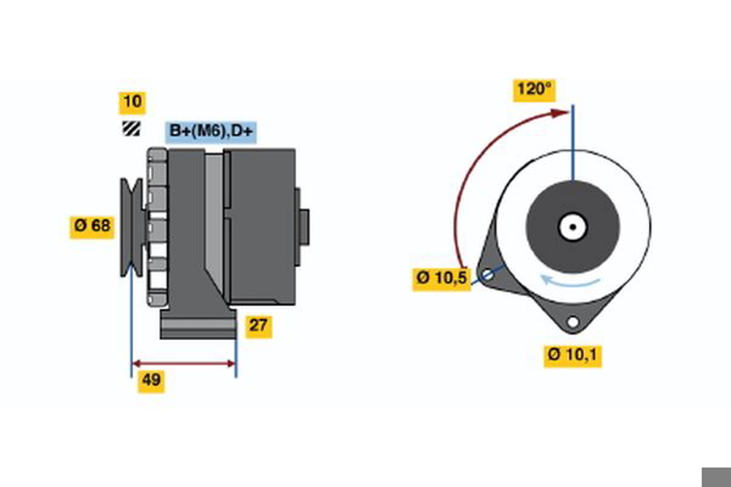 Генератор BOSCH 0986031460