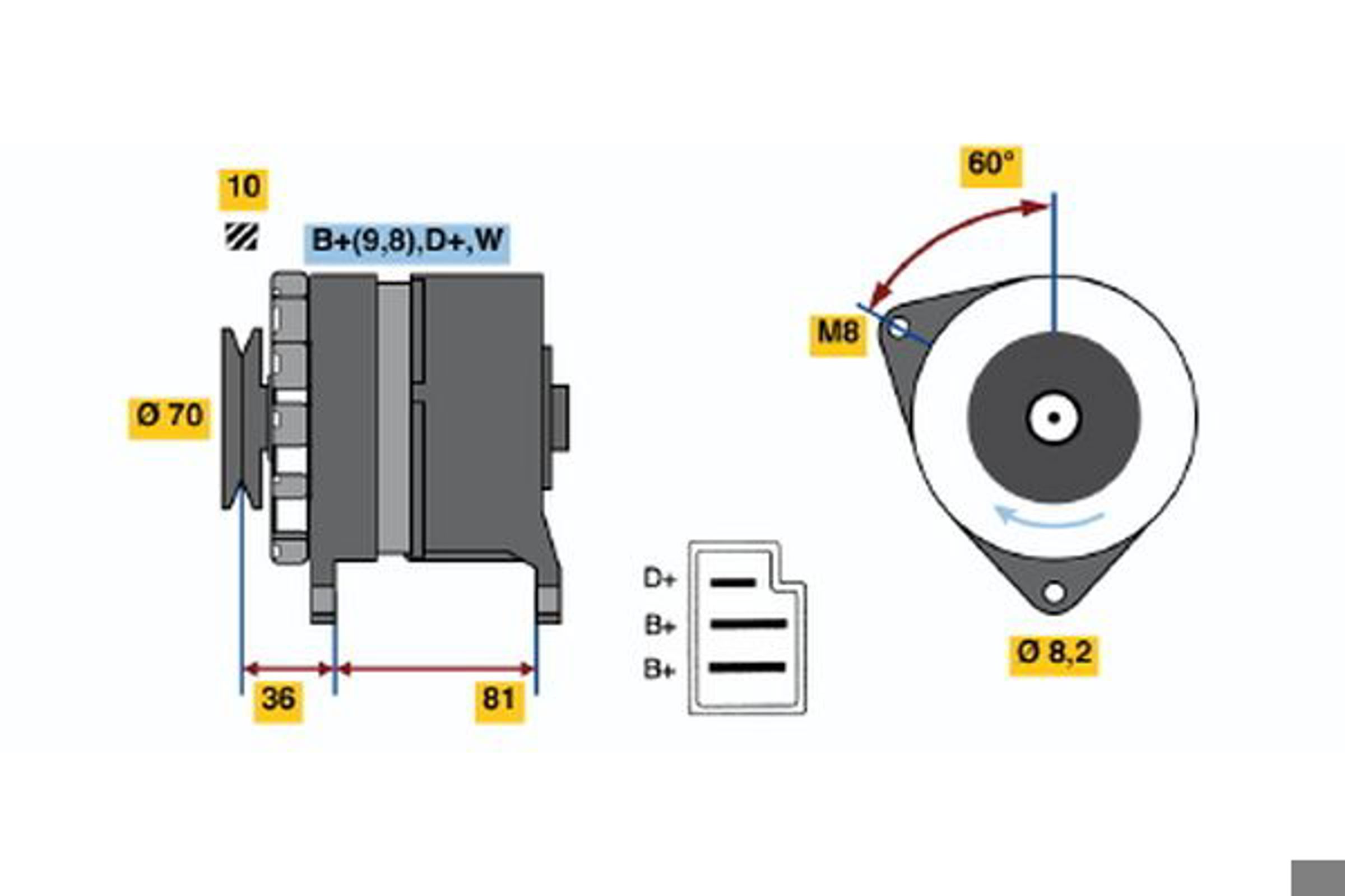 Генератор BOSCH 0986036010