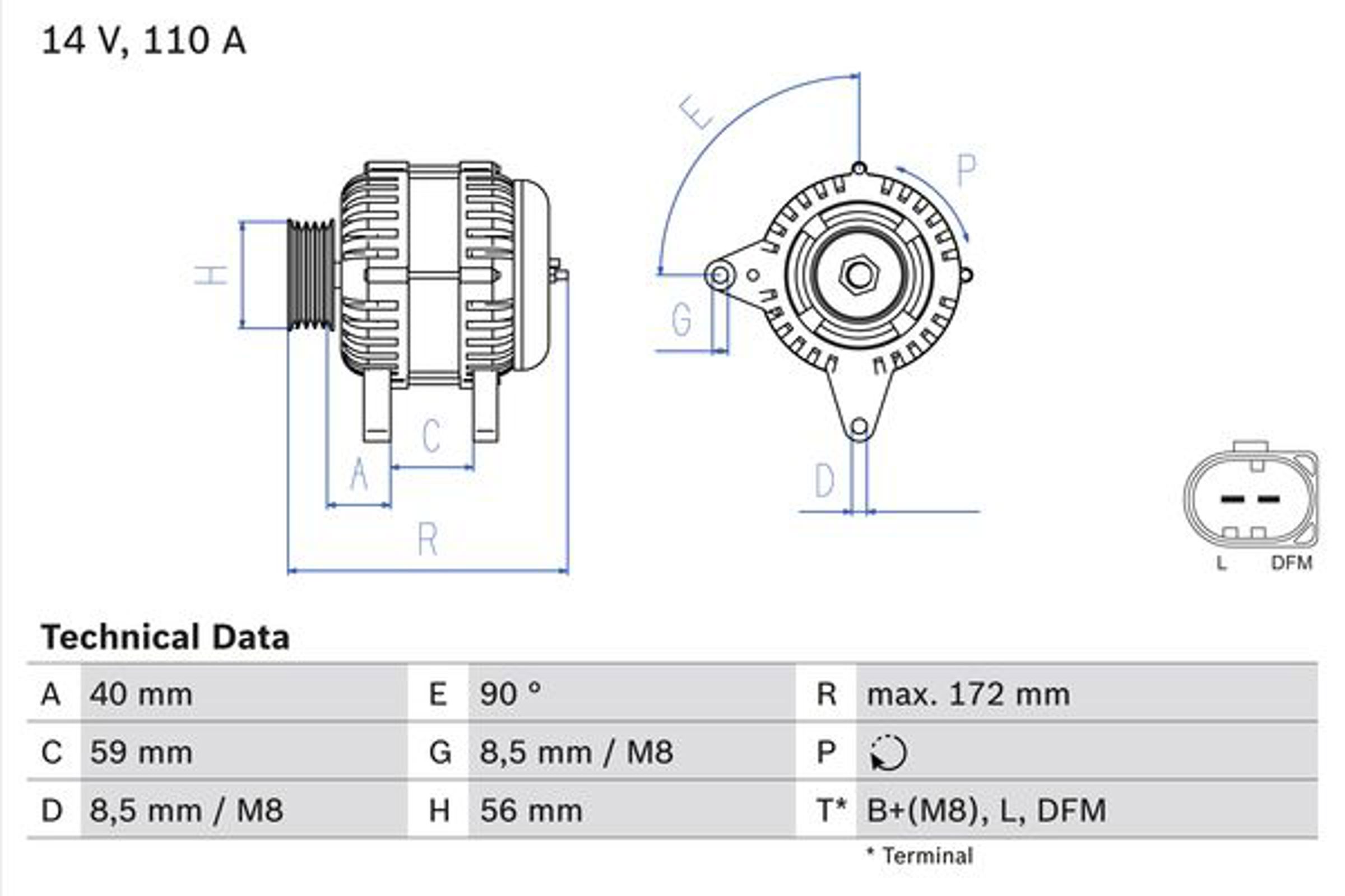 Генератор BOSCH 0986045330