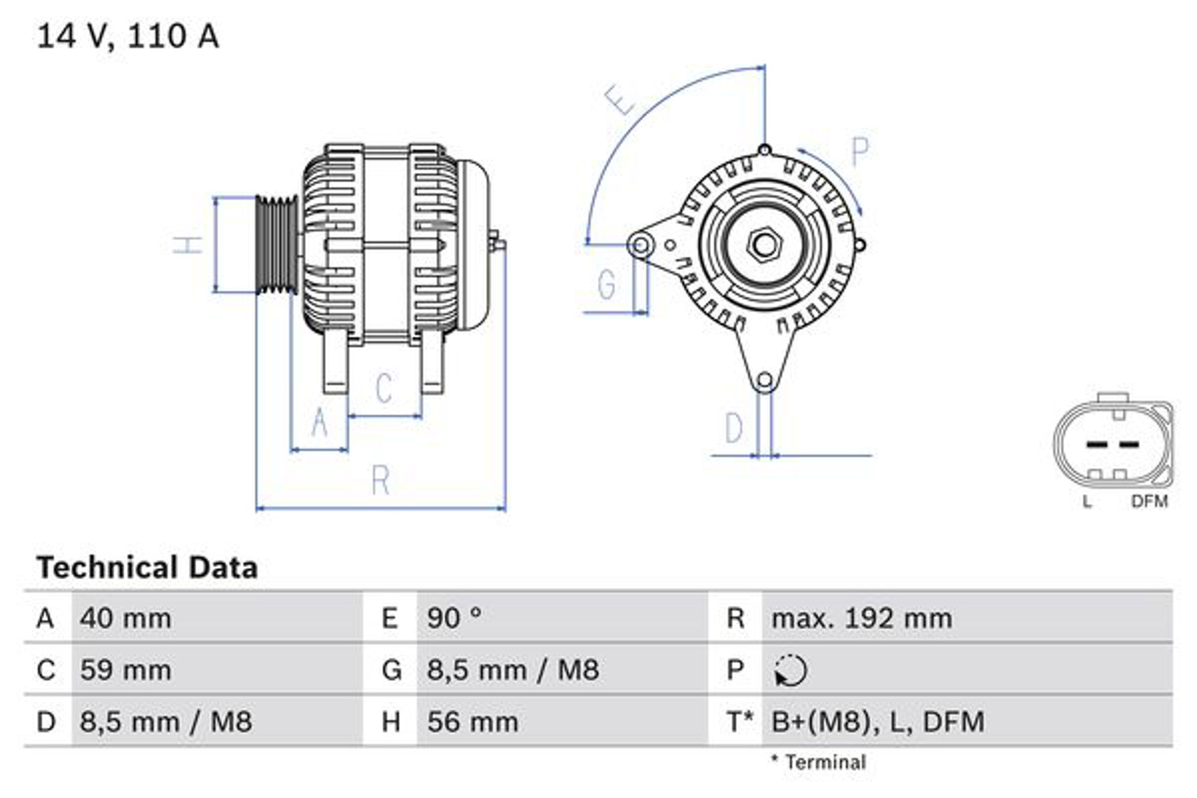 Генератор BOSCH 0986045390