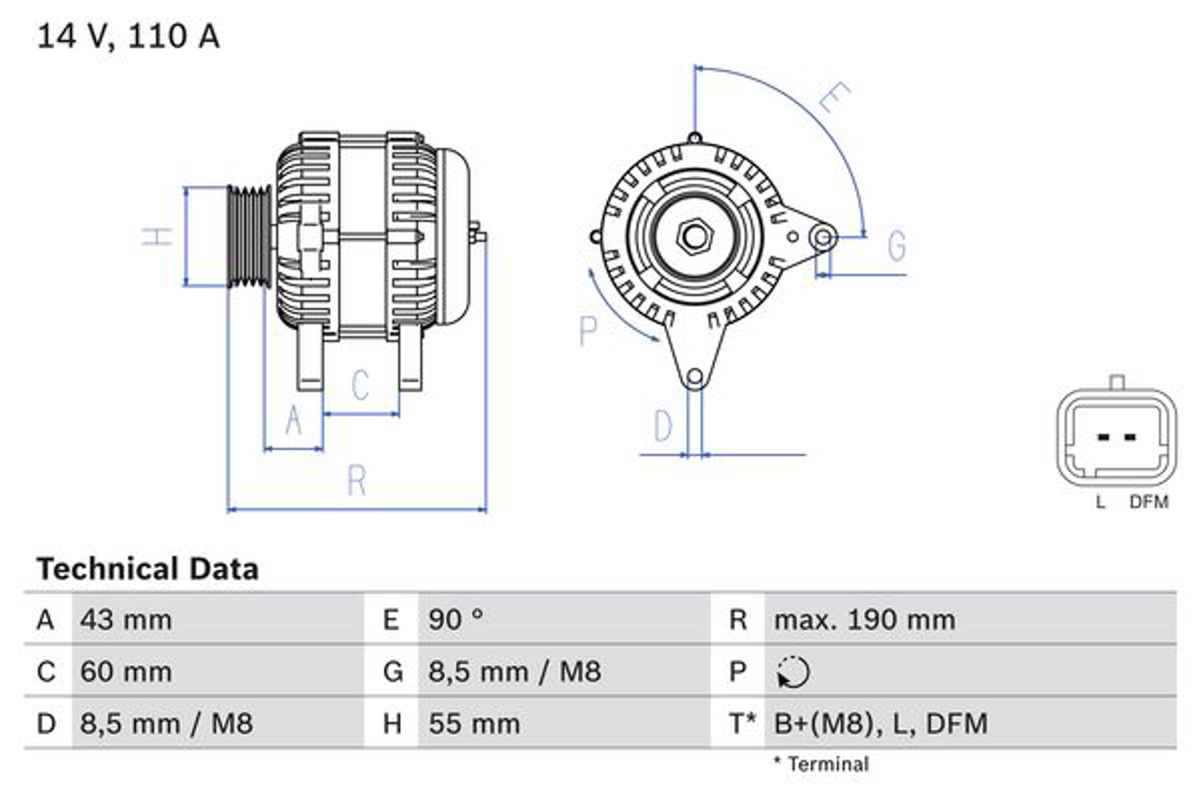 Генератор BOSCH 0986080140