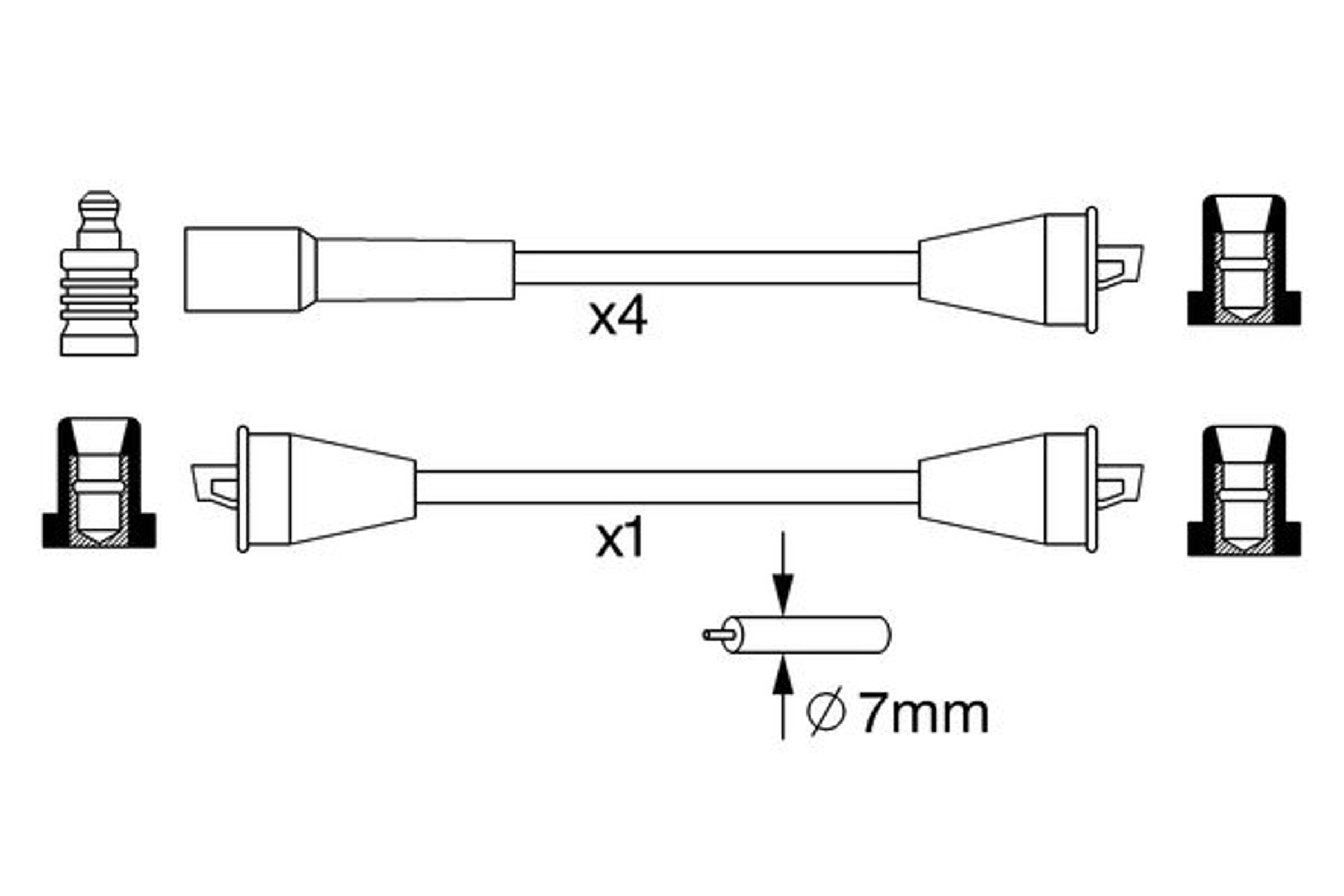 Комплект проводов зажигания BOSCH 0986357049