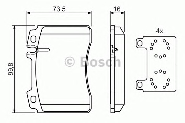 Комплект тормозных колодок дискового тормоза BOSCH 0986424170