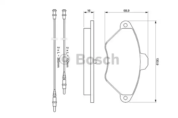 Комплект тормозных колодок дискового тормоза BOSCH 0986424278
