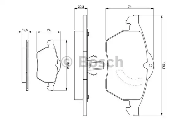 Комплект тормозных колодок дискового тормоза BOSCH 0986424360