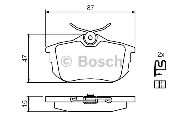 Комплект тормозных колодок дискового тормоза BOSCH 0986424427