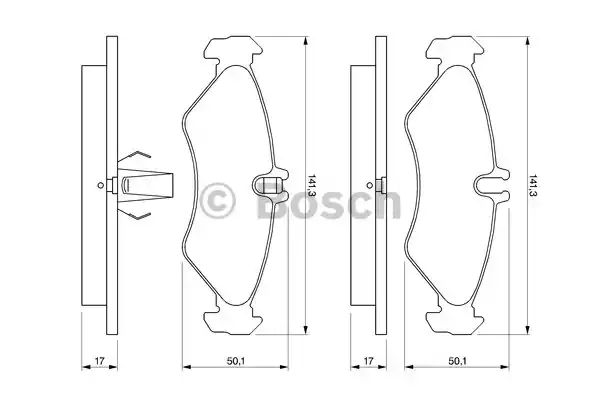 Комплект тормозных колодок дискового тормоза BOSCH 0986424463