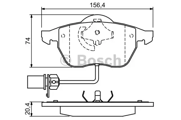 Комплект тормозных колодок дискового тормоза BOSCH 0986424482