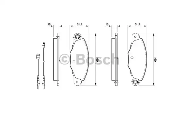 Комплект тормозных колодок дискового тормоза BOSCH 0986424511