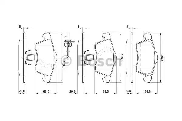 Комплект тормозных колодок дискового тормоза BOSCH 0986424537