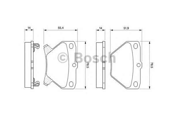 Комплект тормозных колодок дискового тормоза BOSCH 0986424630