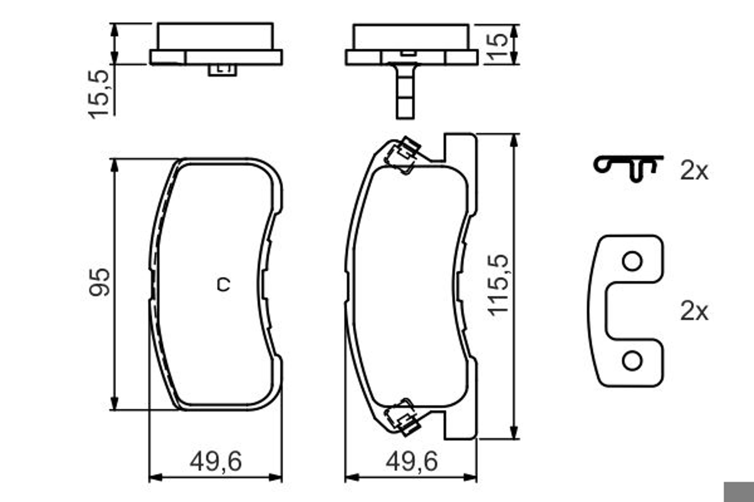 Колодки тормозные дисковые BOSCH 0986424697
