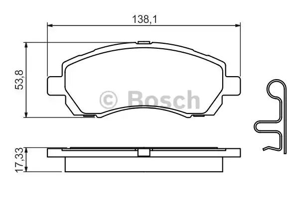 Комплект тормозных колодок дискового тормоза BOSCH 0986424770