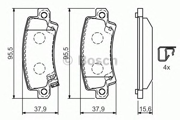 Комплект тормозных колодок дискового тормоза BOSCH 0986424790