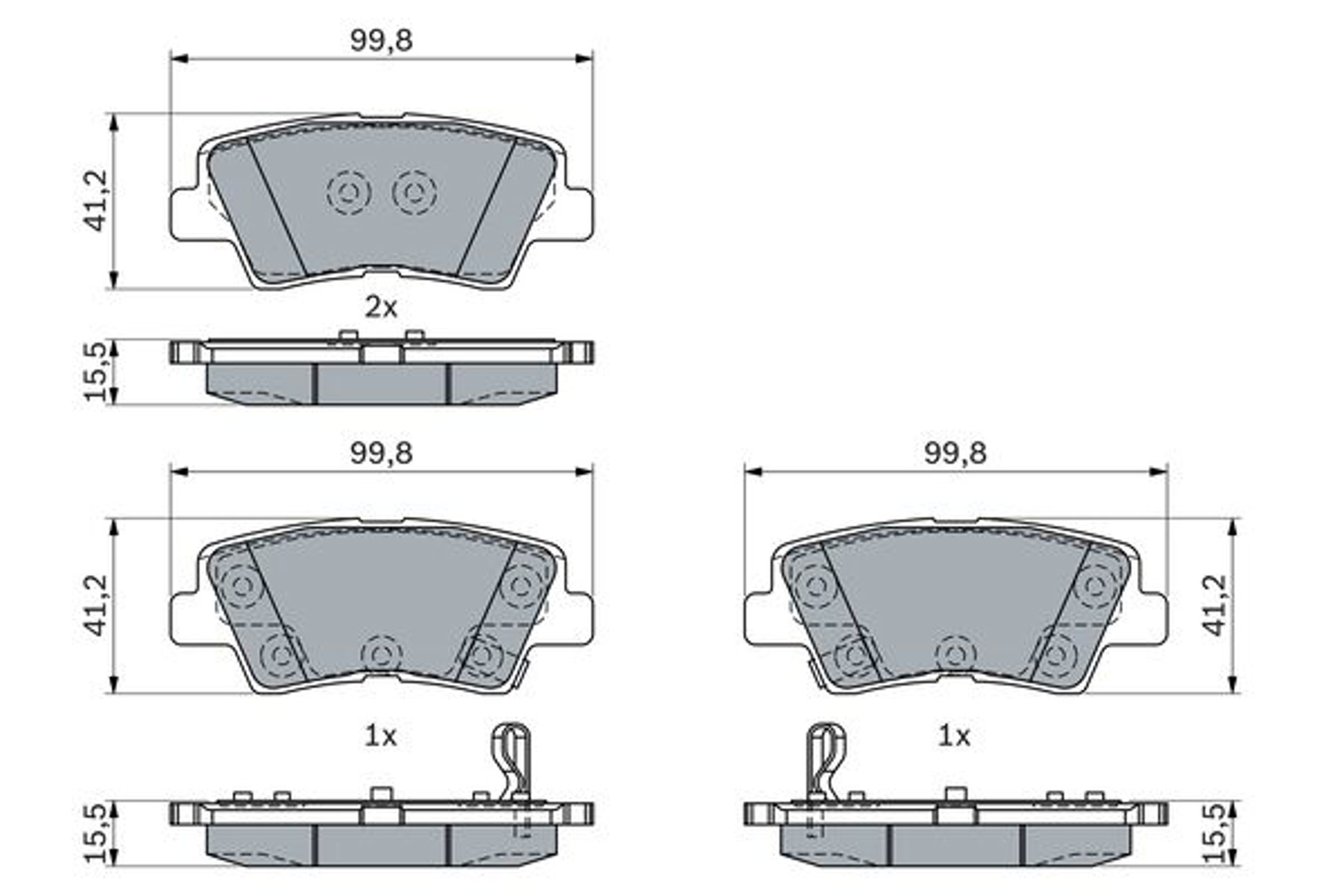 Дисковые колодки задние BOSCH 0986424959