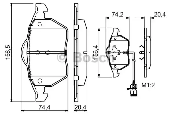 Комплект тормозных колодок дискового тормоза BOSCH 0986460937
