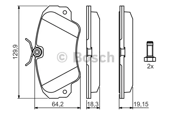 Комплект тормозных колодок дискового тормоза BOSCH 0986460939