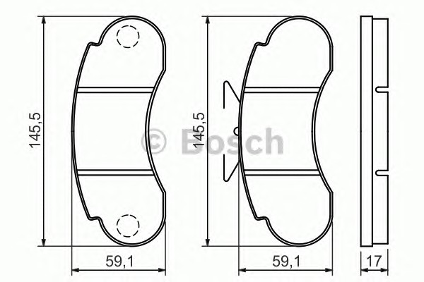 Комплект тормозных колодок дискового тормоза BOSCH 0986460947