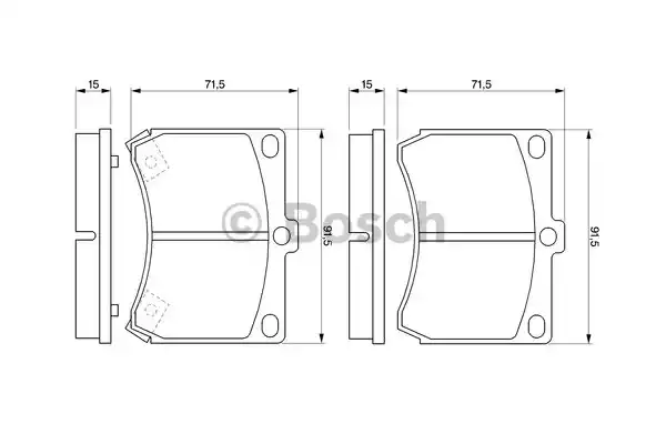 Комплект тормозных колодок дискового тормоза BOSCH 0986460974
