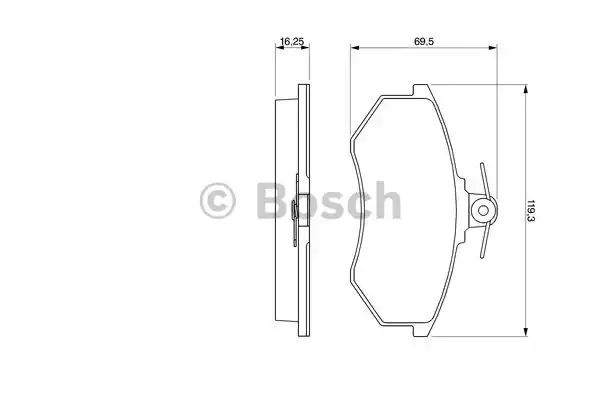 Комплект тормозных колодок дискового тормоза BOSCH 0986466698