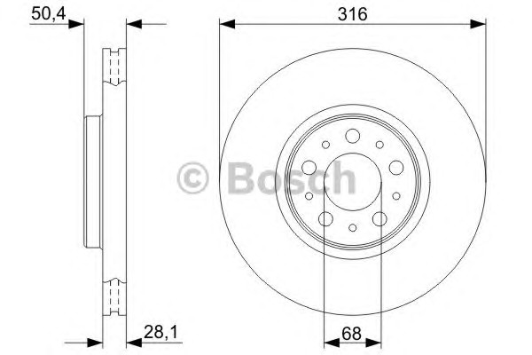 Тормозной диск BOSCH 0986479322