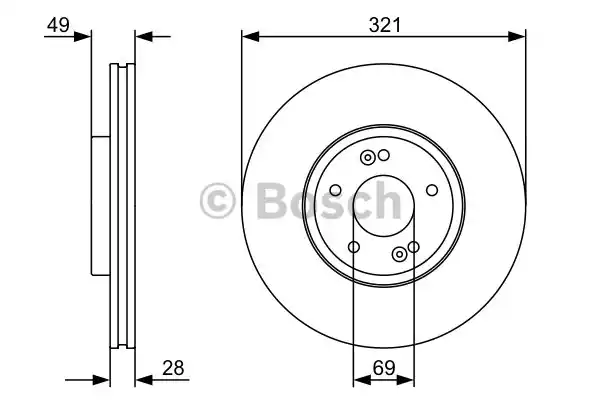 Тормозной диск BOSCH 0986479536