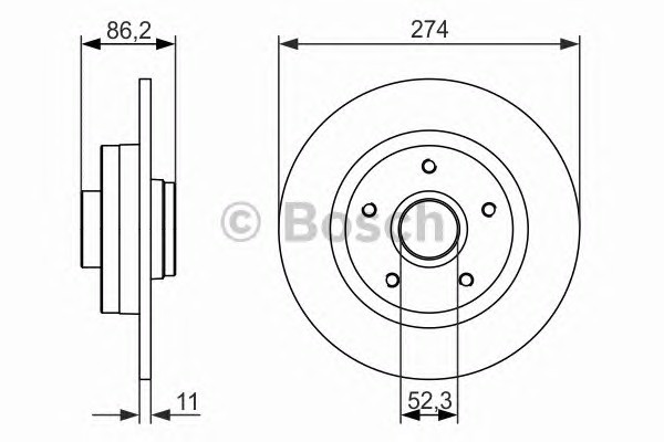 Диск тормозной BOSCH 0986479682