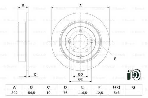 Диск тормозной BOSCH 0986479E45