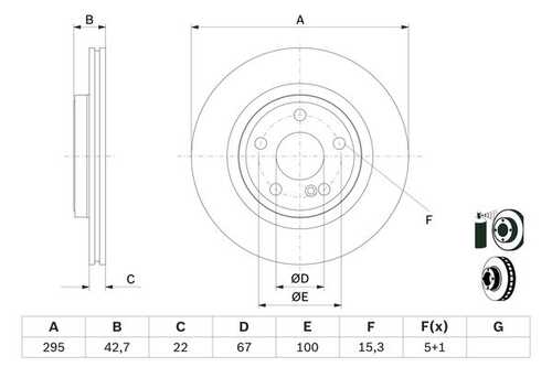 Диск тормозной BOSCH 0986479F75