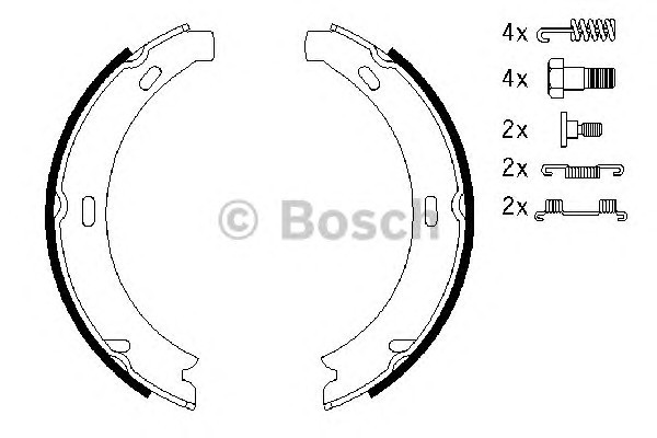 Комплект колодок стояночного тормоза BOSCH 0986487584