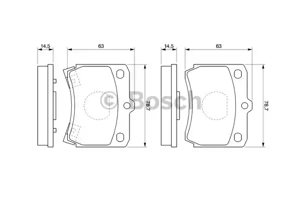Комплект тормозных колодок дискового тормоза BOSCH 0986493550