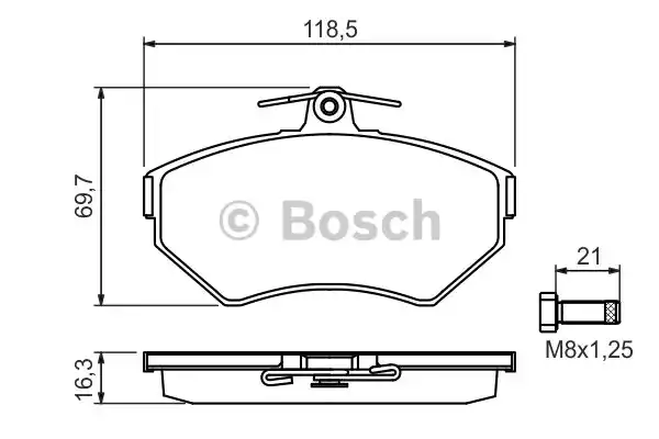 Комплект тормозных колодок дискового тормоза BOSCH 0986494010