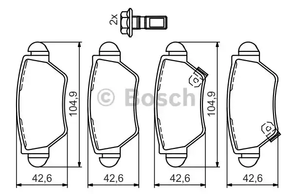 Комплект тормозных колодок дискового тормоза BOSCH 0986494014