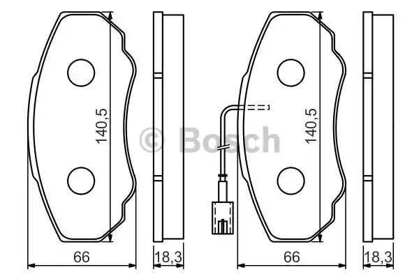 Комплект тормозных колодок дискового тормоза BOSCH 0986494048