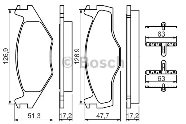Комплект тормозных колодок дискового тормоза BOSCH 0986494057