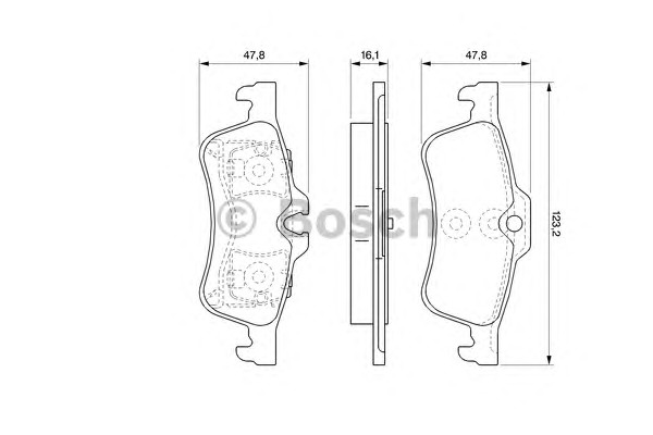 Комплект тормозных колодок дискового тормоза BOSCH 0986494063