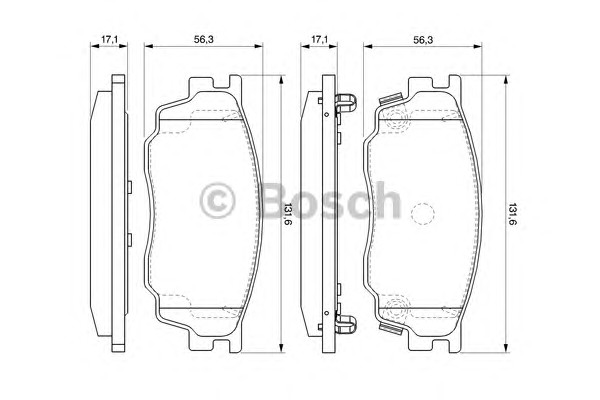 Комплект тормозных колодок дискового тормоза BOSCH 0986494078