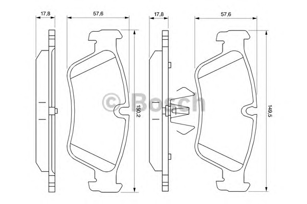 Комплект тормозных колодок дискового тормоза BOSCH 0986494096