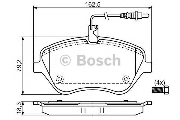 Комплект тормозных колодок дискового тормоза BOSCH 0986494098