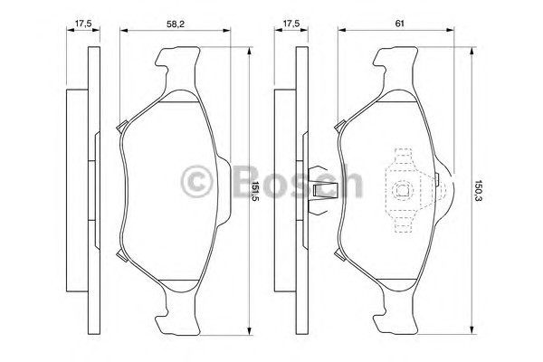 Комплект тормозных колодок дискового тормоза BOSCH 0986494101