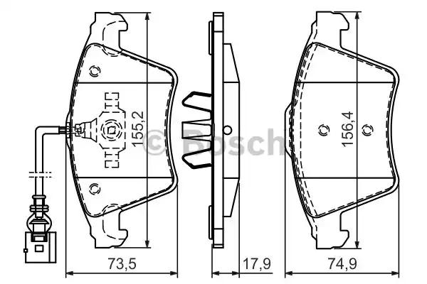Комплект тормозных колодок дискового тормоза BOSCH 0986494107