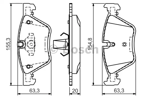Комплект тормозных колодок дискового тормоза BOSCH 0986494118