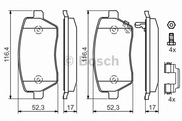 Колодки тормозные дисковые BOSCH 0986494160