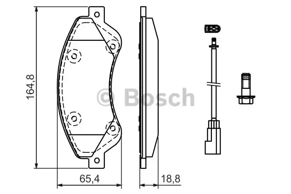 Комплект тормозных колодок дискового тормоза BOSCH 0986494236