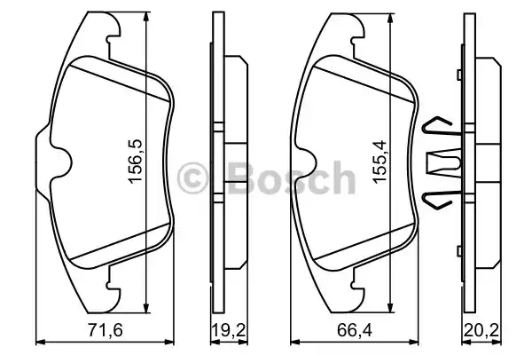 Комплект тормозных колодок дискового тормоза BOSCH 0986494246
