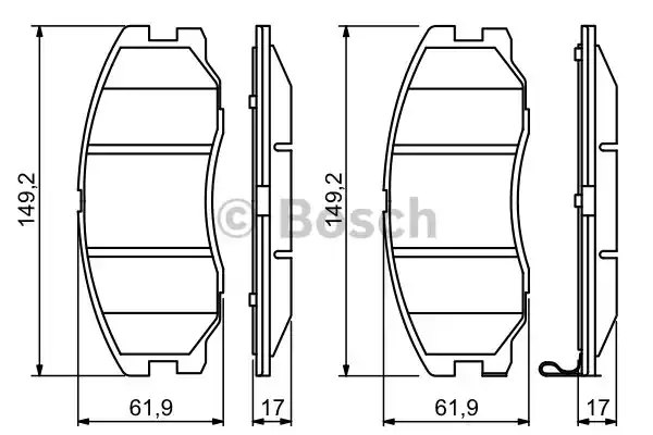 Комплект тормозных колодок дискового тормоза BOSCH 0986494250