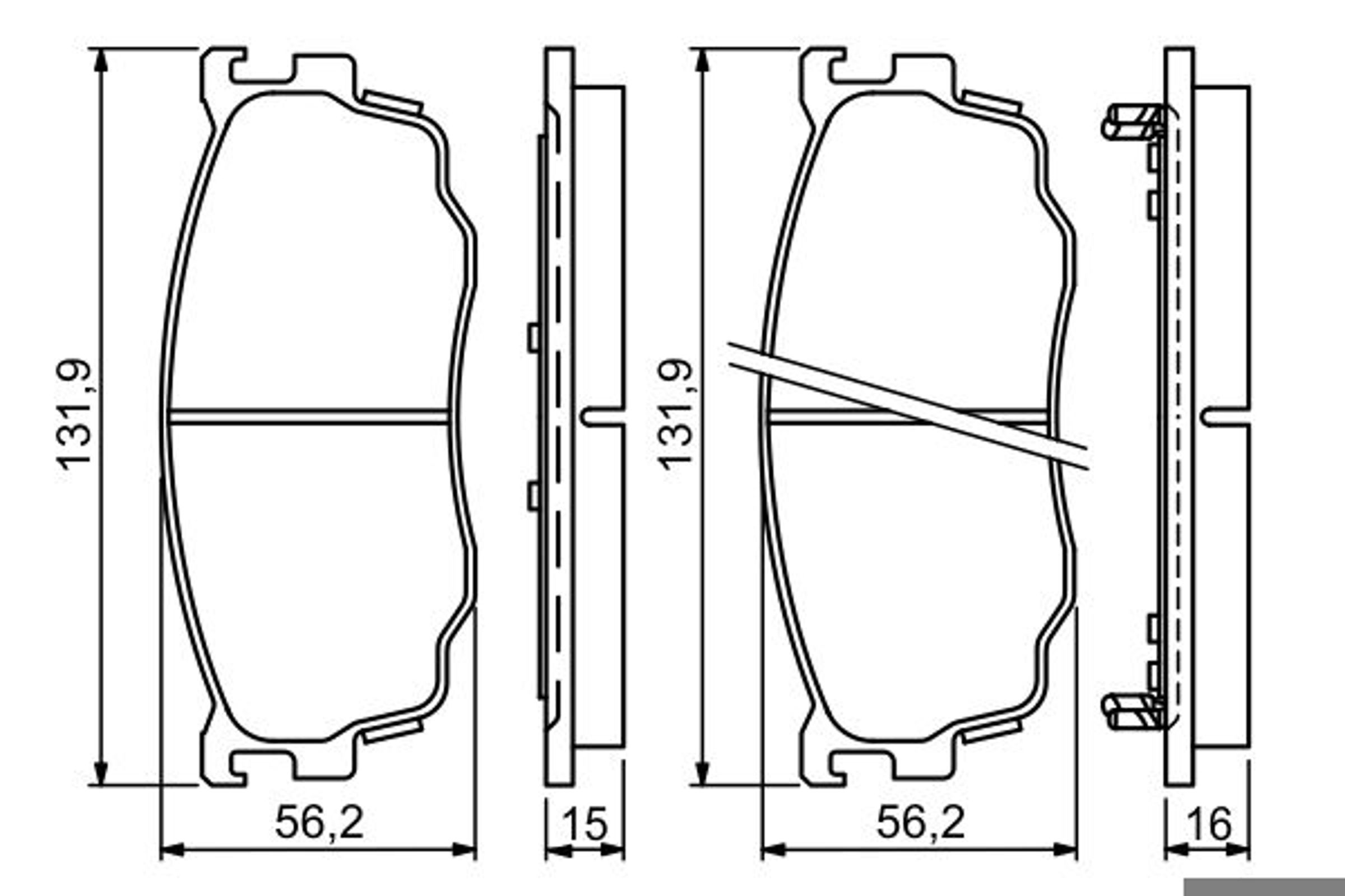 Колодки тормозные дисковые BOSCH 0986494258