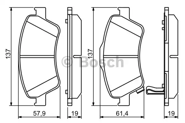 Комплект тормозных колодок дискового тормоза BOSCH 0986494260