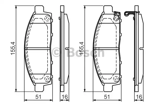 Комплект тормозных колодок дискового тормоза BOSCH 0986494268
