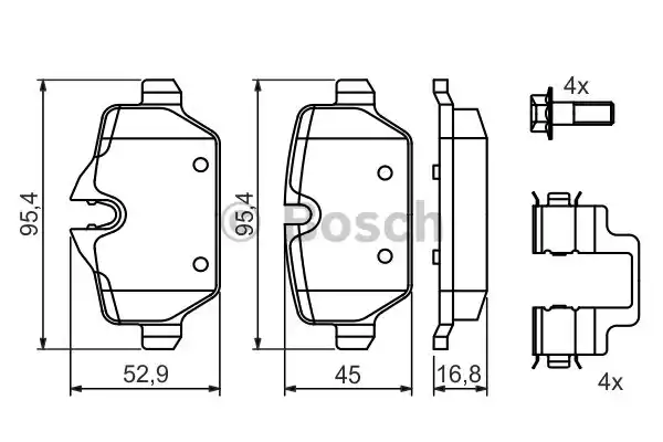Комплект тормозных колодок дискового тормоза BOSCH 0986494269